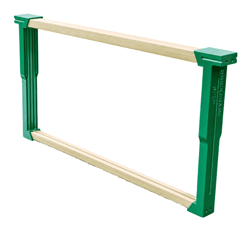 Green QuickFrame DEEP frame with polymer sidebars and wooden bars